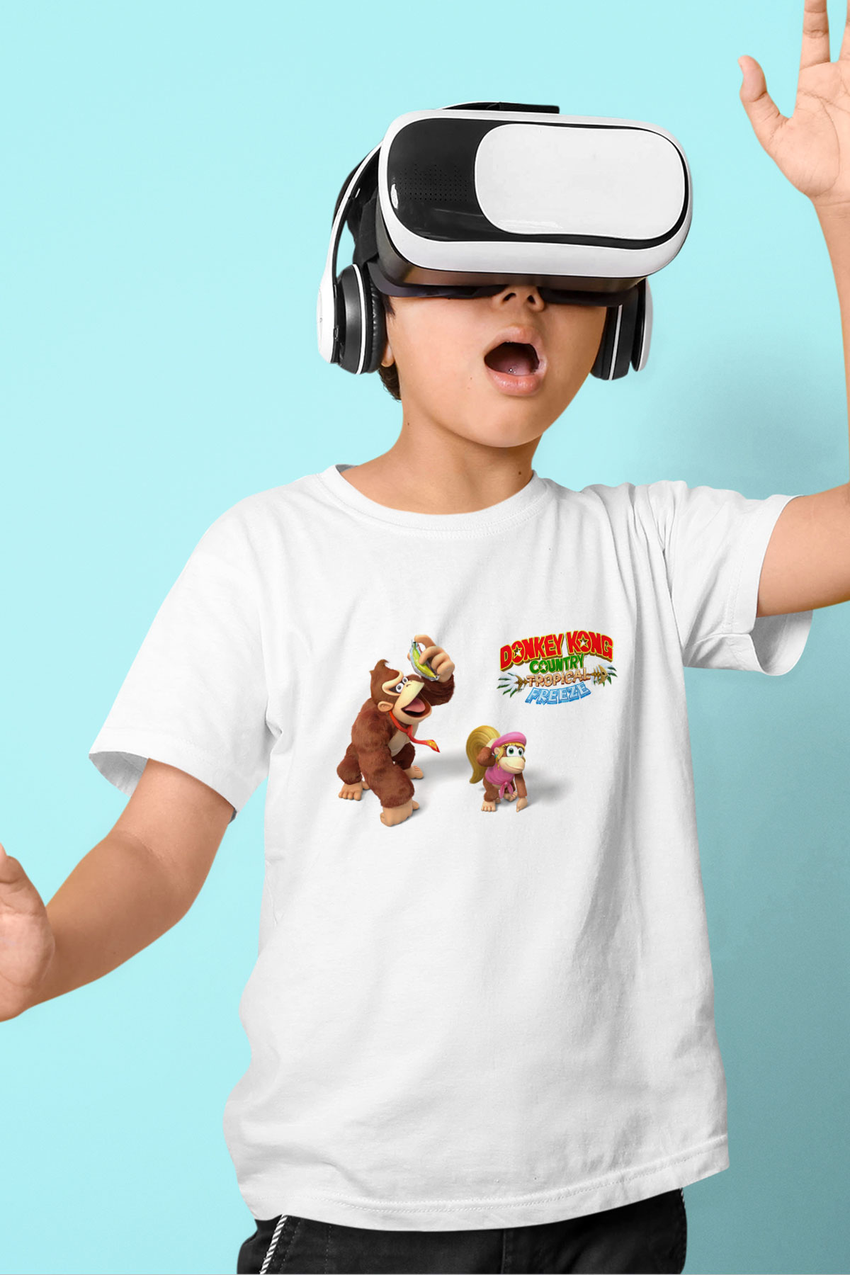 Donkey Kong Beyaz Unisex Çocuk Tişört