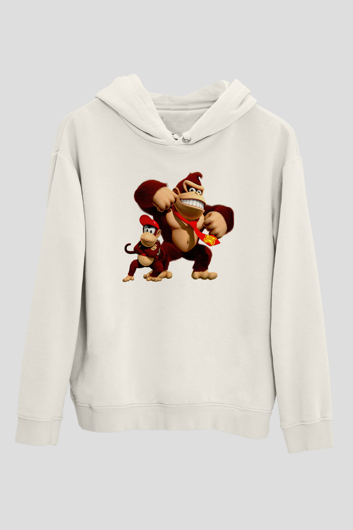 Donkey Kong Beyaz Unisex Hoodie