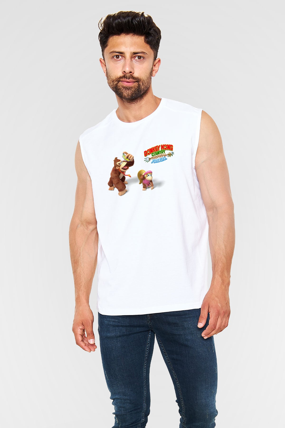 Donkey Kong Beyaz Unisex Kolsuz Tişört