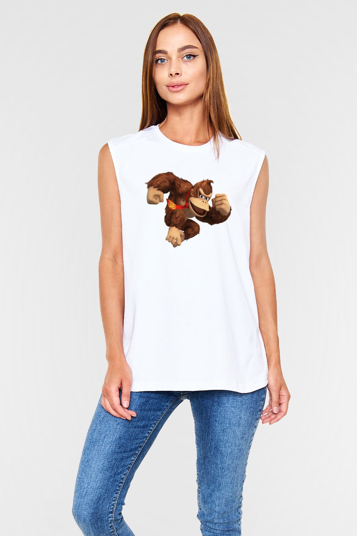 Donkey Kong Beyaz Unisex Kolsuz Tişört