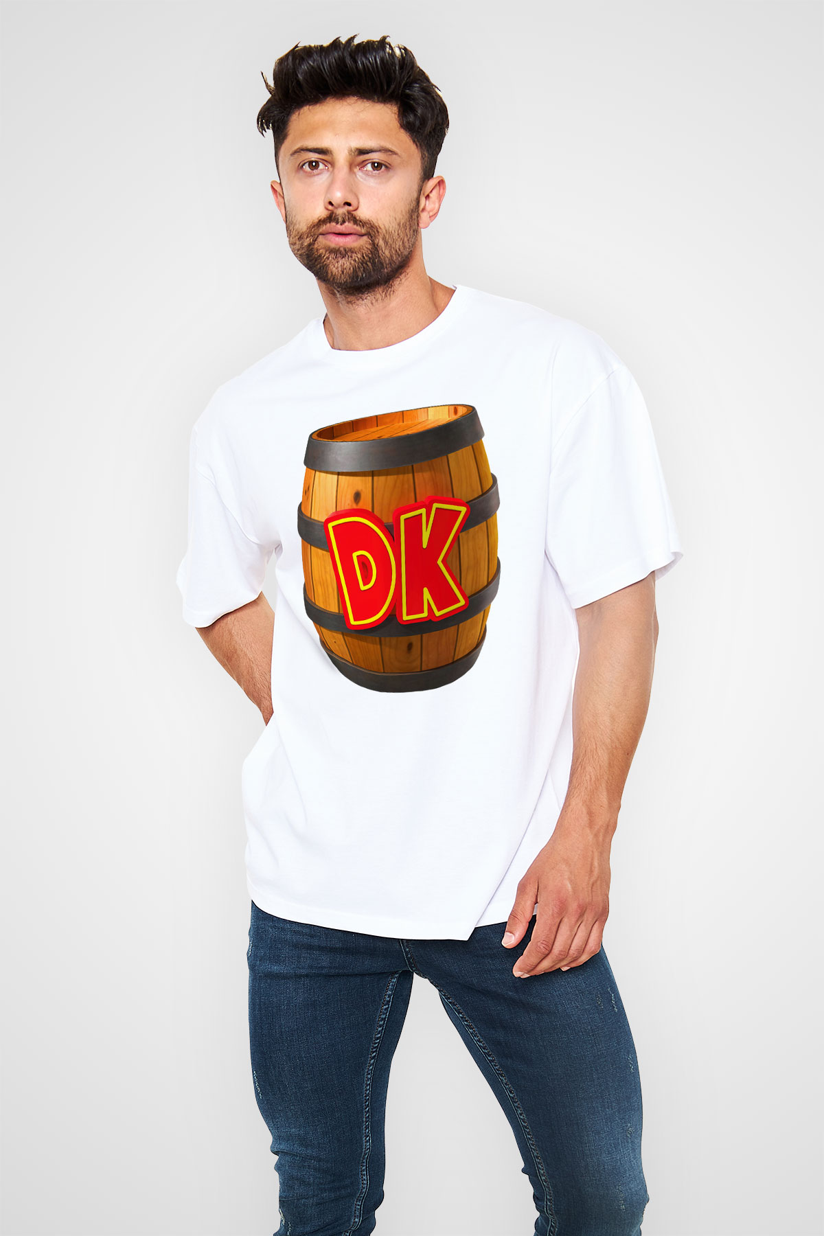 Donkey Kong Beyaz Unisex Oversize Tişört T-Shirt