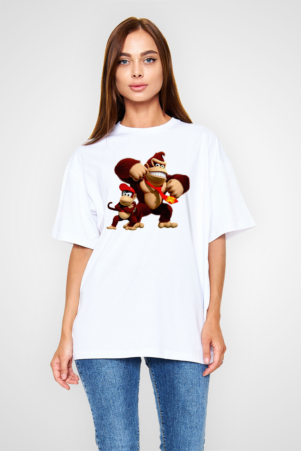 Donkey Kong Beyaz Oversize Tişört Oversize T-shirt