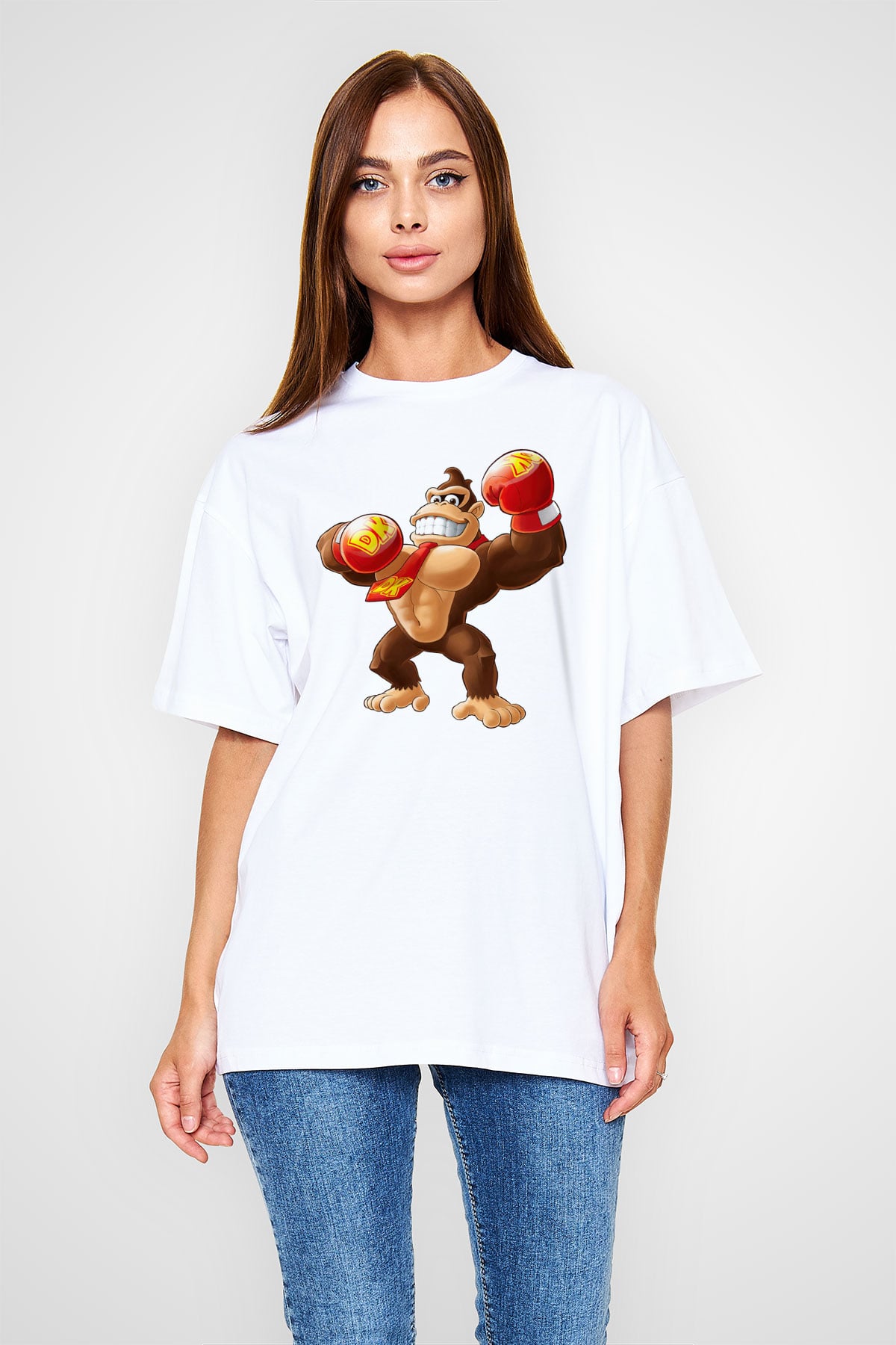 Donkey Kong Beyaz Oversize Tişört Oversize T-shirt