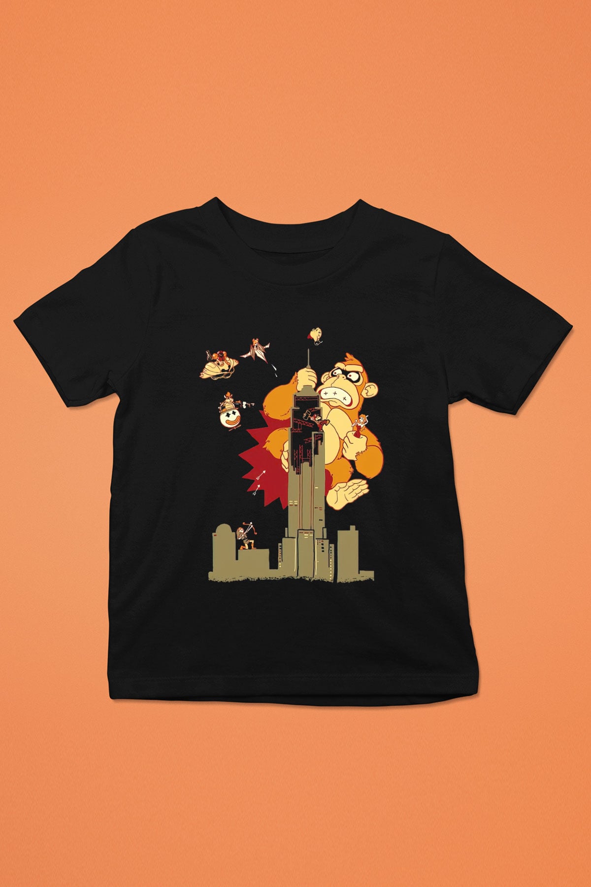 Donkey Kong Siyah Unisex  Çocuk Tişört