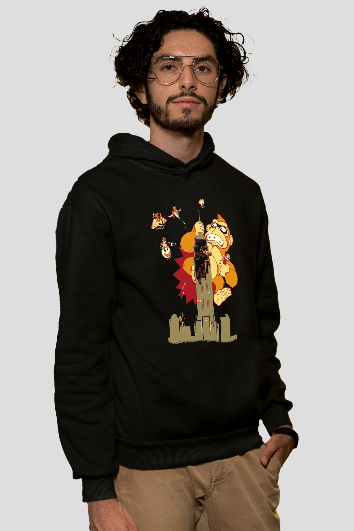 Donkey Kong Siyah Unisex Hoodie