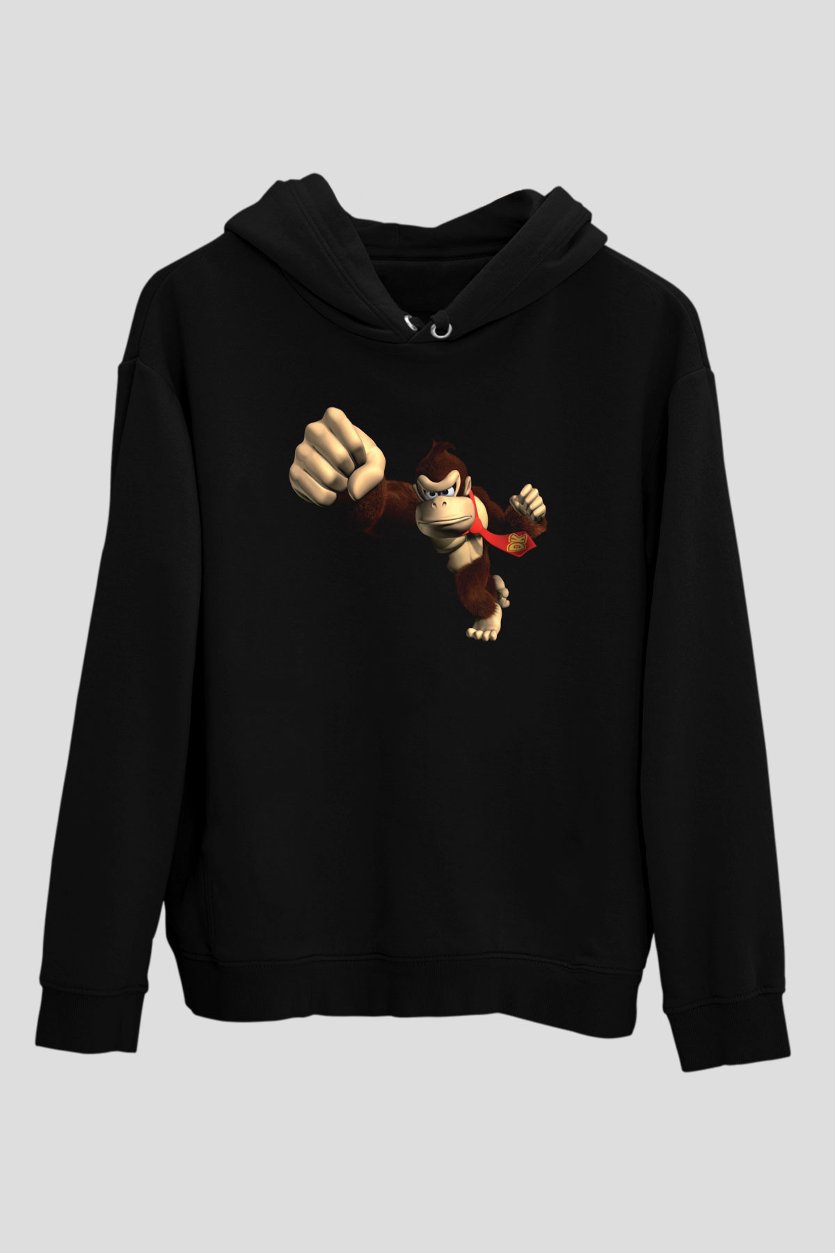 Donkey Kong Siyah Unisex Hoodie