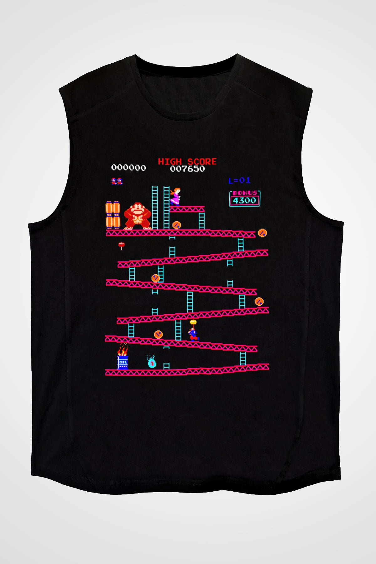Donkey Kong Siyah Unisex Kolsuz Tişört