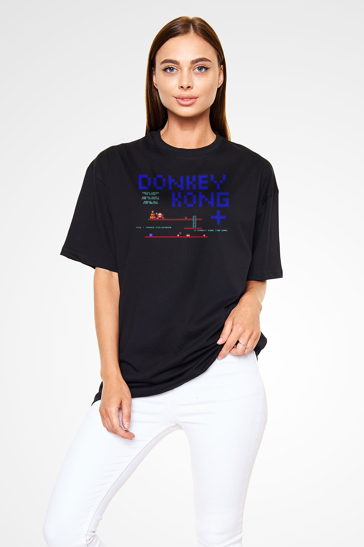 Donkey Kong Siyah Oversize Tişört