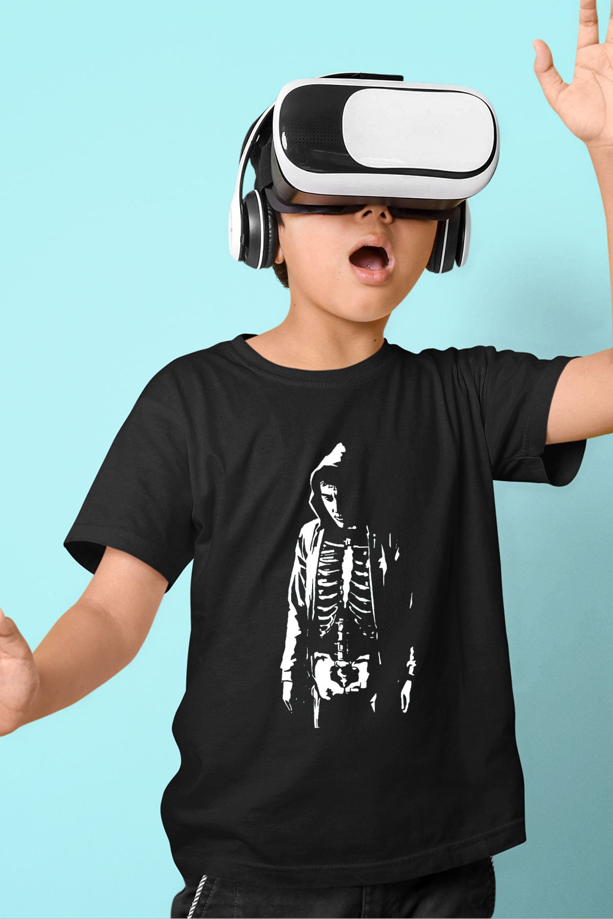Donnie Darko Baskılı Unisex Siyah Çocuk Tişört - Tshirt