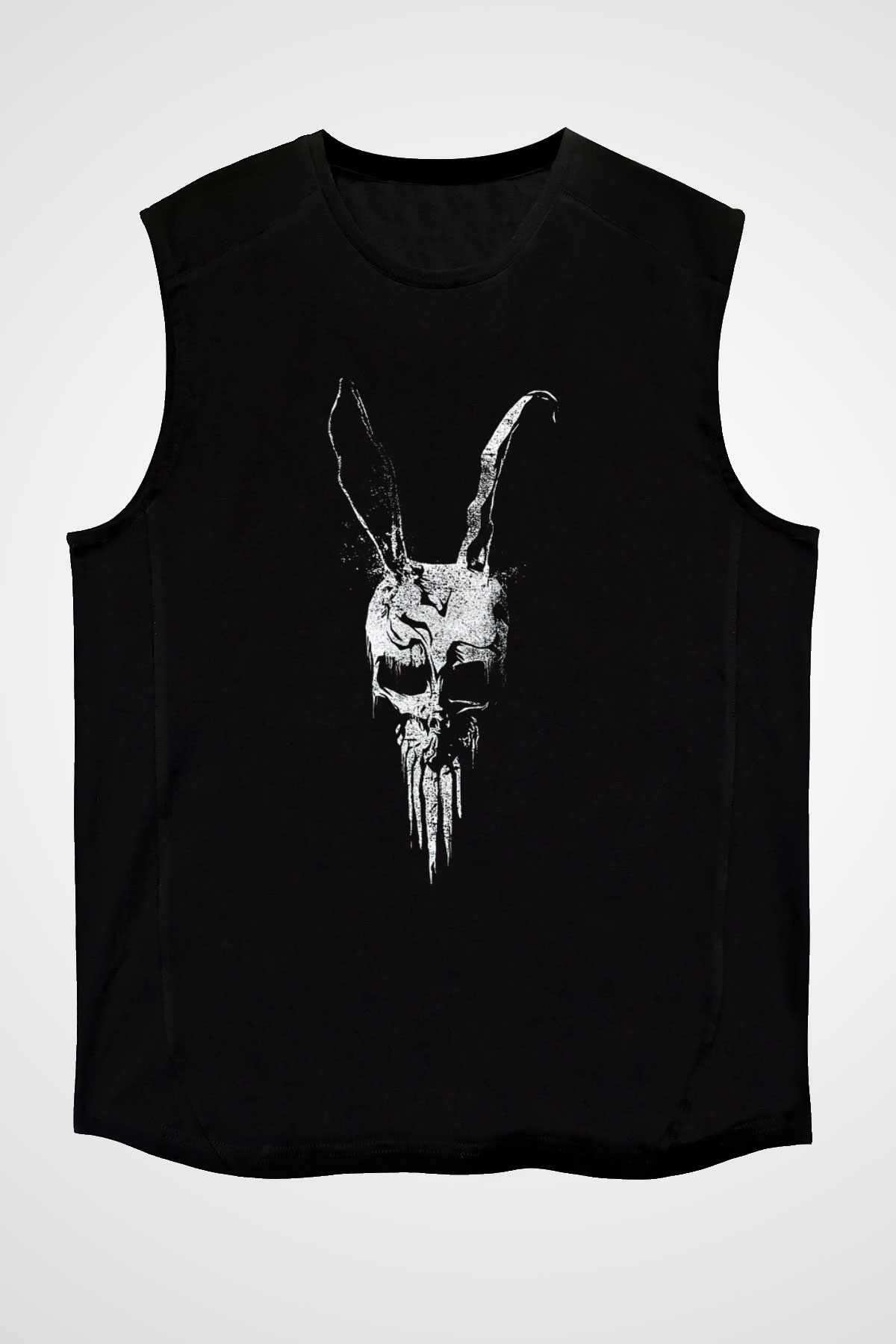 Donnie Darko Baskılı Unisex Siyah Kolsuz Tişört - Tshirt