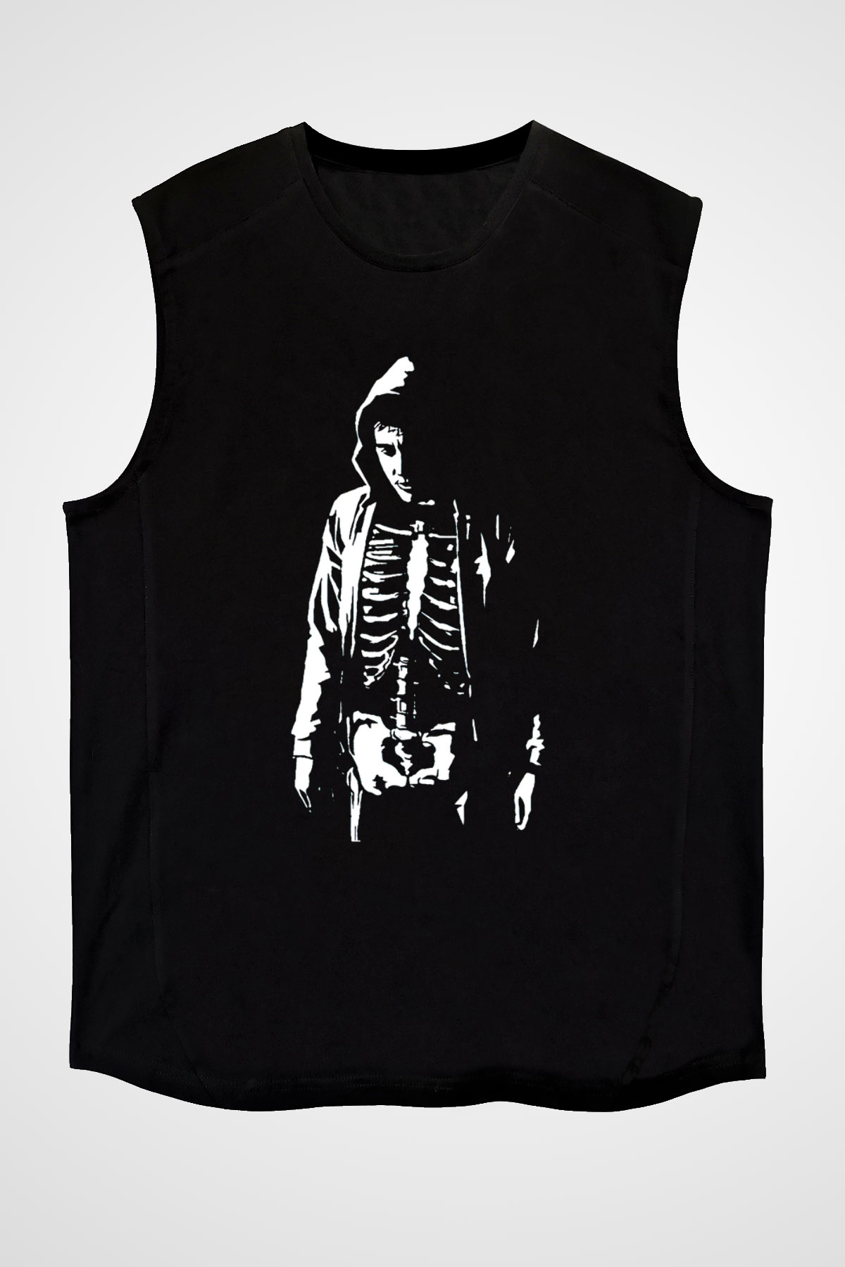 Donnie Darko Baskılı Unisex Siyah Kolsuz Tişört - Tshirt
