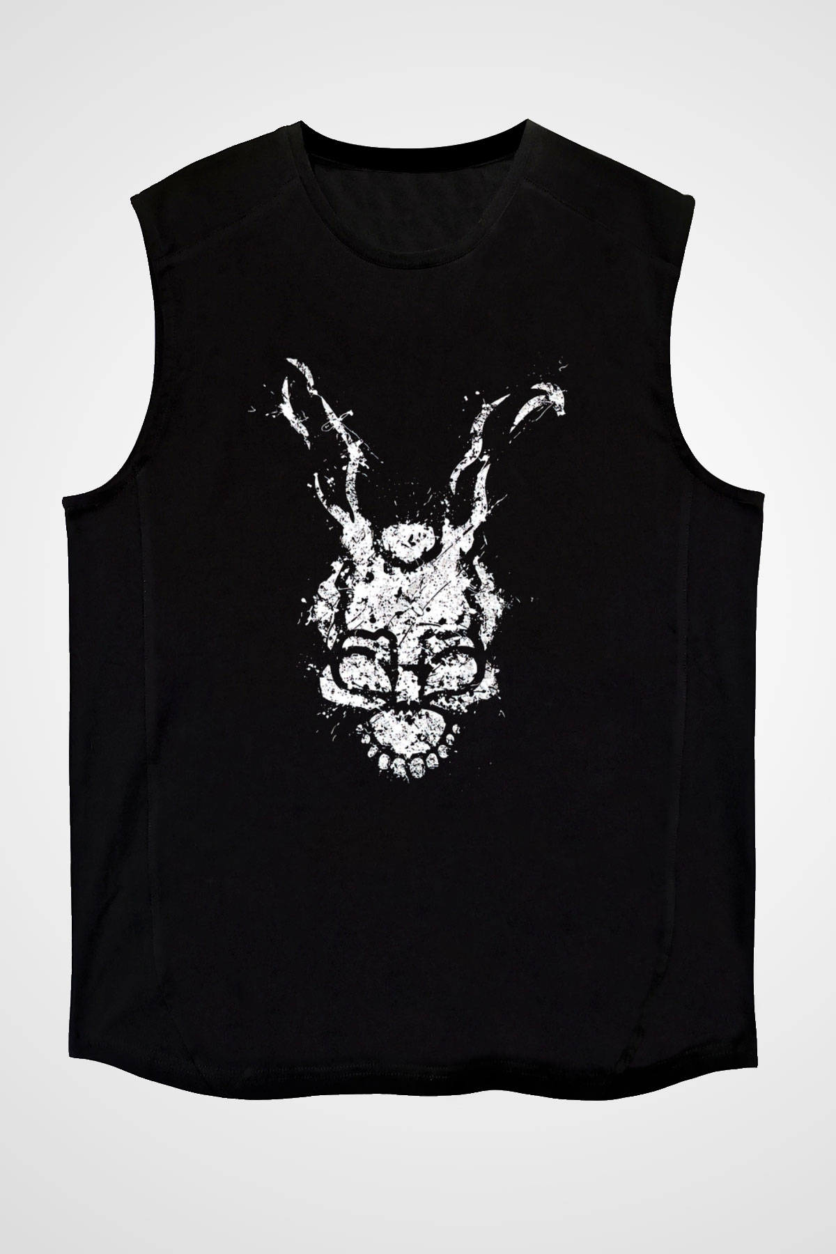 Donnie Darko Baskılı Unisex Siyah Kolsuz Tişört - Tshirt