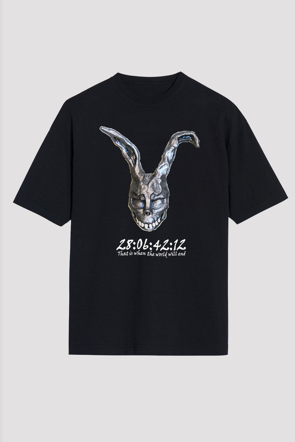 Donnie Darko Baskılı Unisex Siyah Oversize Tişört - Tshirt