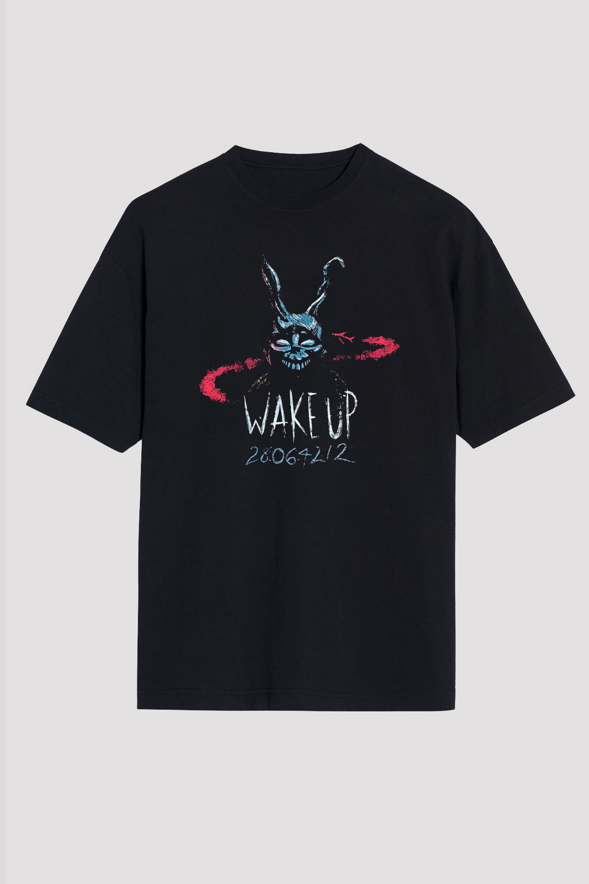Donnie Darko Baskılı Unisex Siyah Oversize Tişört - Tshirt