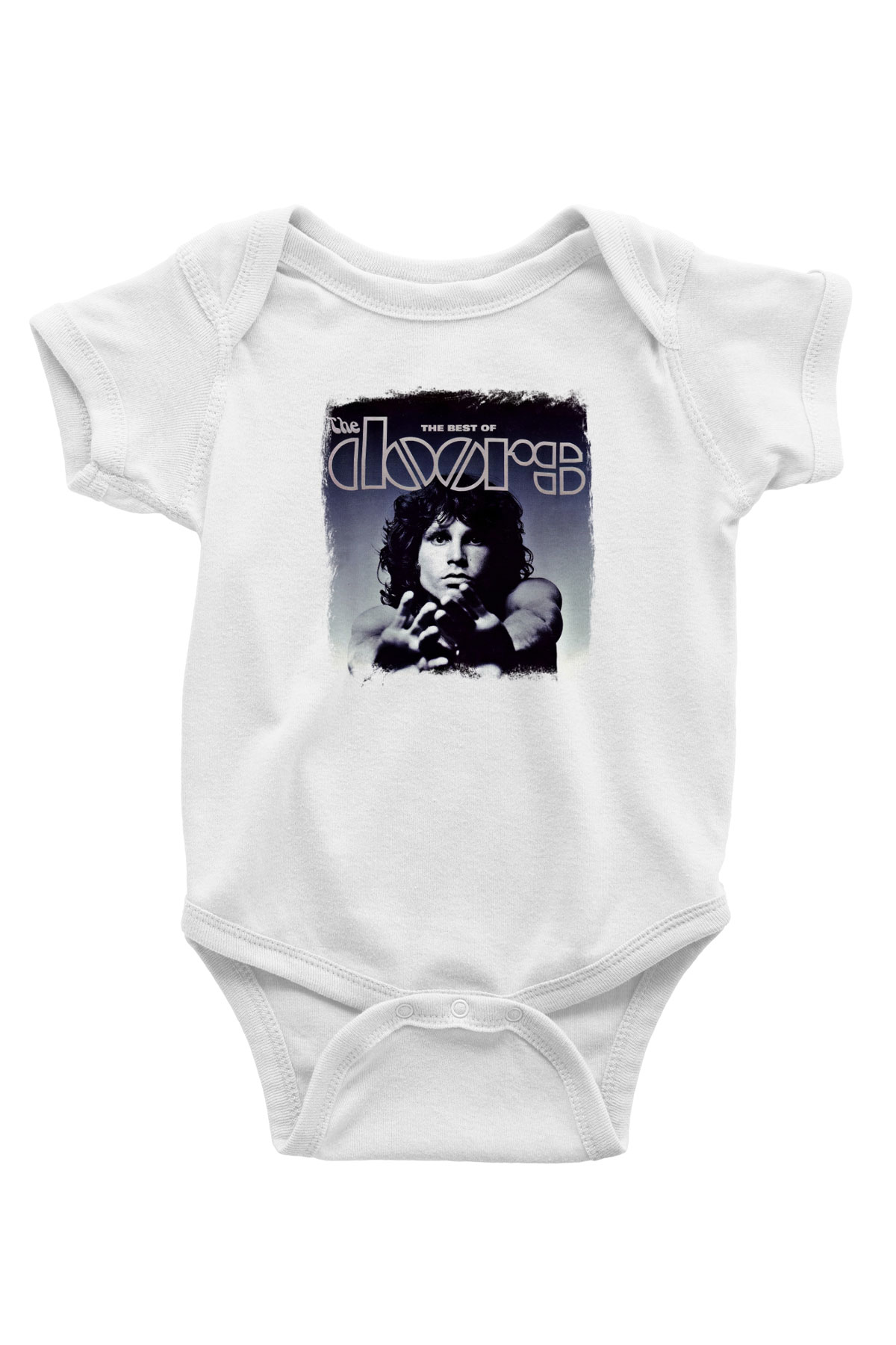 Doors Baskılı Unisex Beyaz Bebek Body - Zıbın