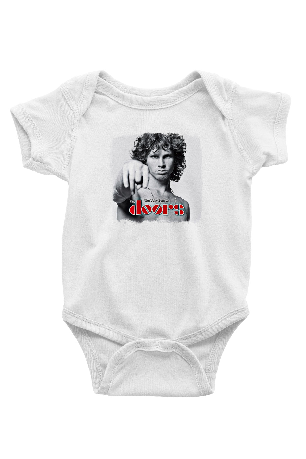 Doors Baskılı Unisex Beyaz Bebek Body - Zıbın