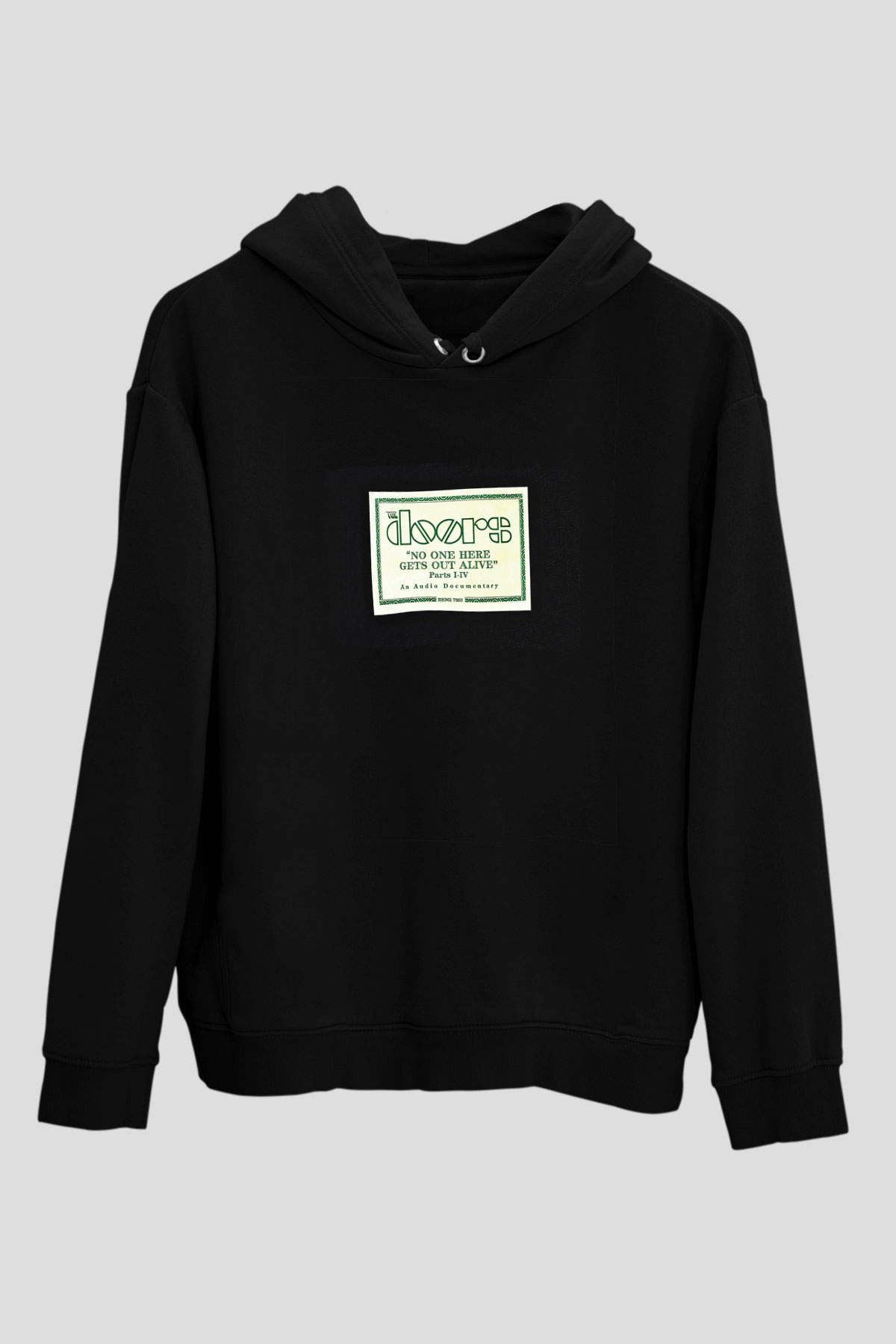 Doors Baskılı Unisex Siyah Hoodie