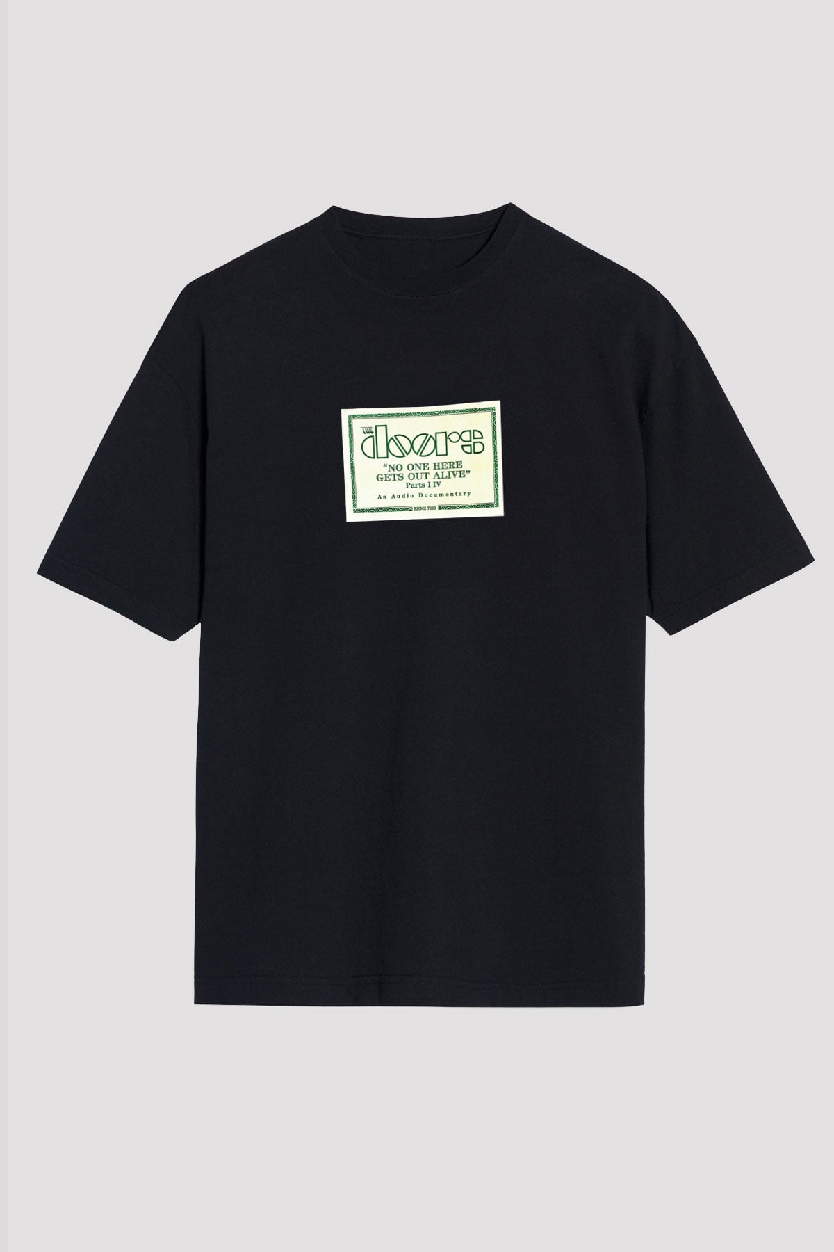 Doors Baskılı Unisex Siyah Oversize Tişört