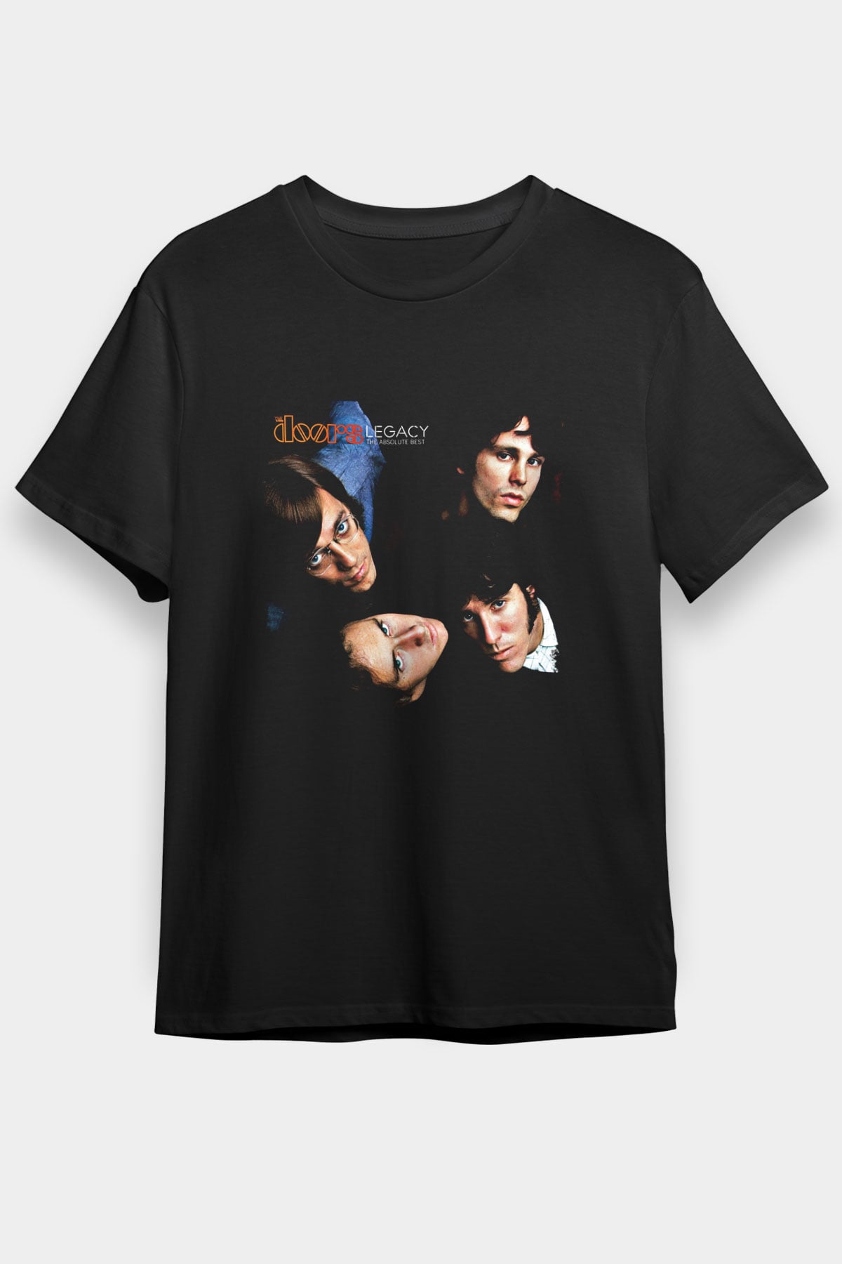 Doors Baskılı Unisex Siyah Tişört