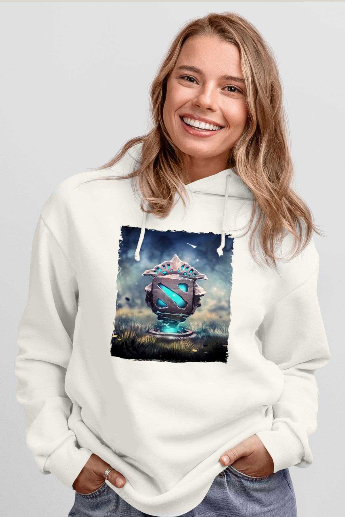Dota 2 Beyaz Unisex Hoodie