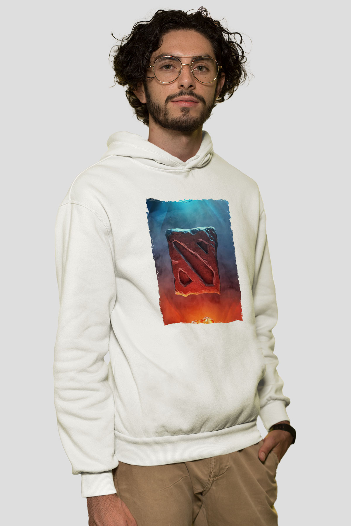 Dota 2 Beyaz Unisex Hoodie