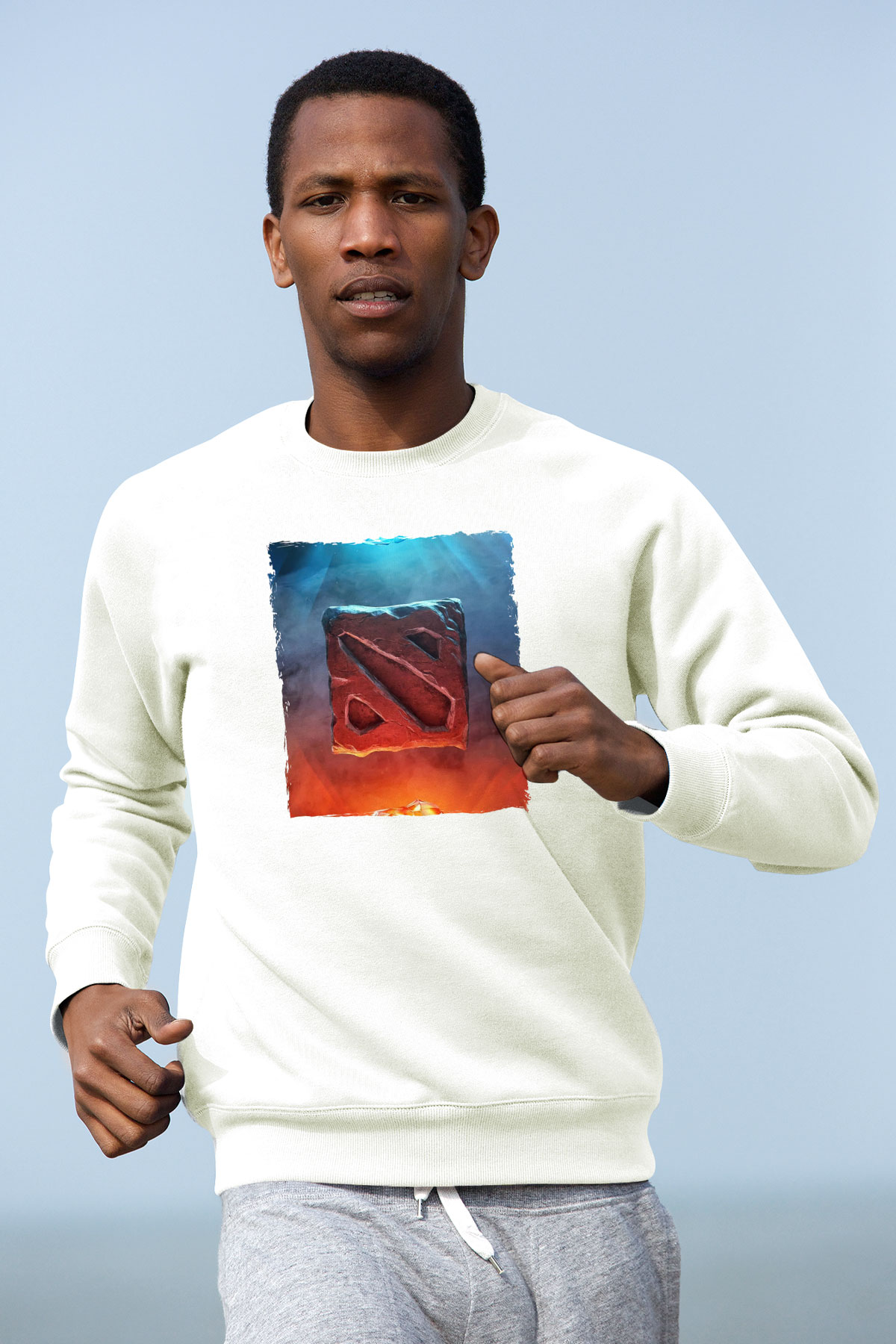 Dota 2 Beyaz Unisex Sweatshirt