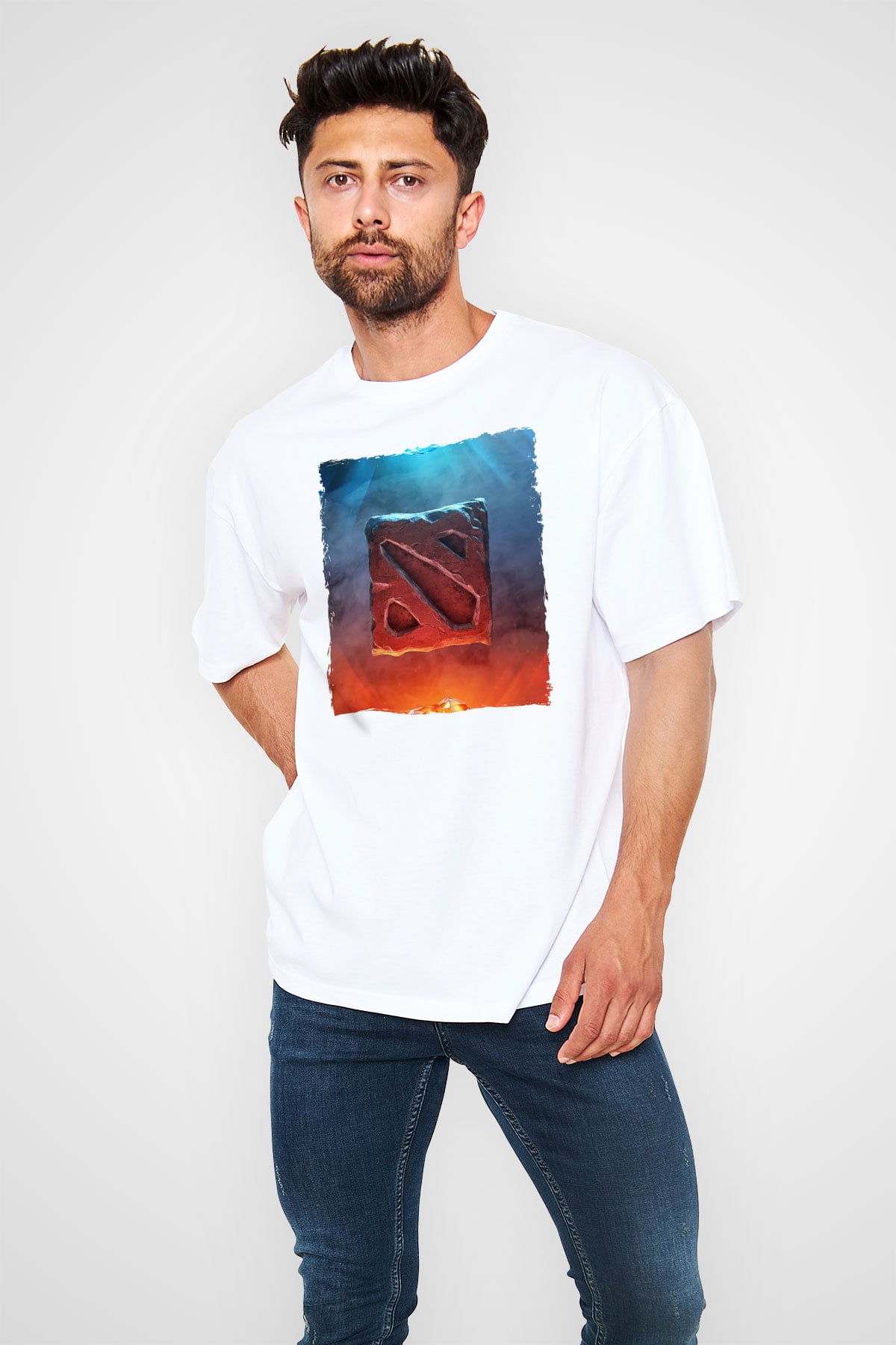Dota 2 Beyaz Oversize Tişört Oversize T-shirt