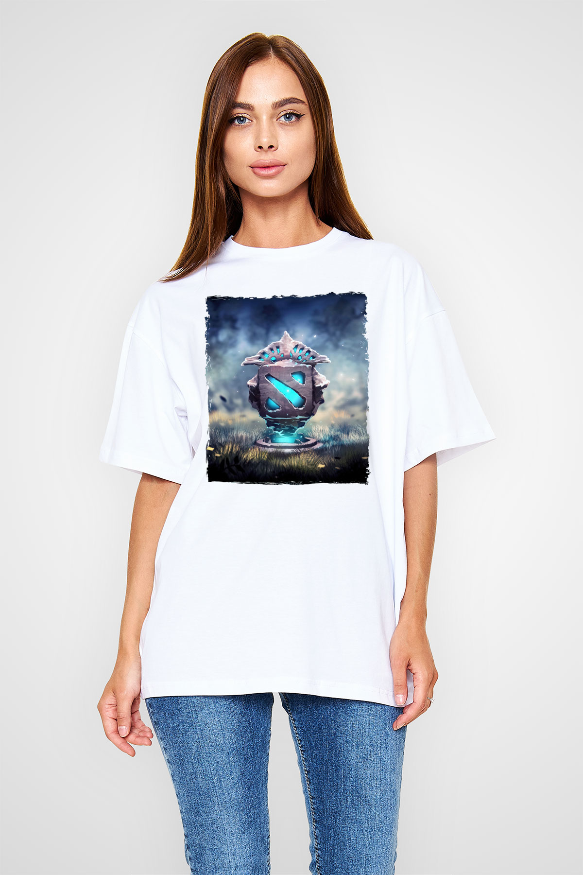 Dota 2 Beyaz Oversize Tişört Oversize T-shirt