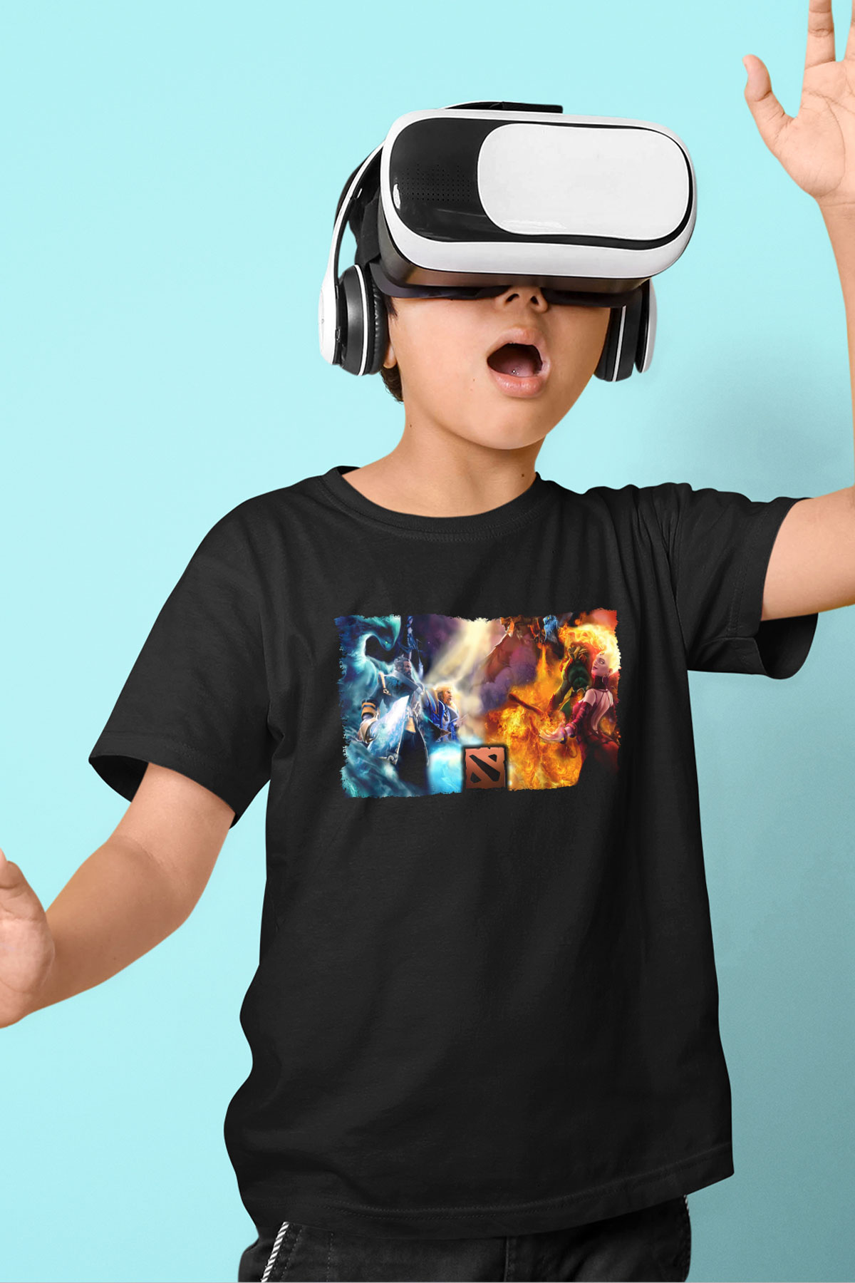 Dota 2 Siyah Unisex Çocuk Tişört