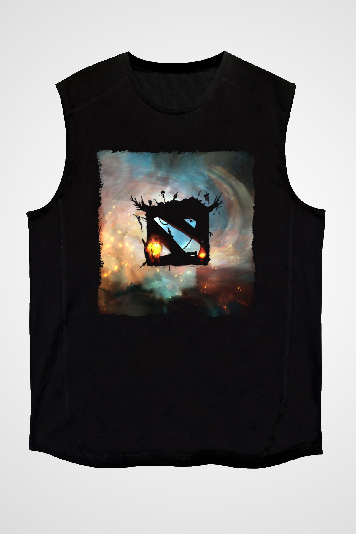 Dota 2 Siyah Unisex Kolsuz Tişört