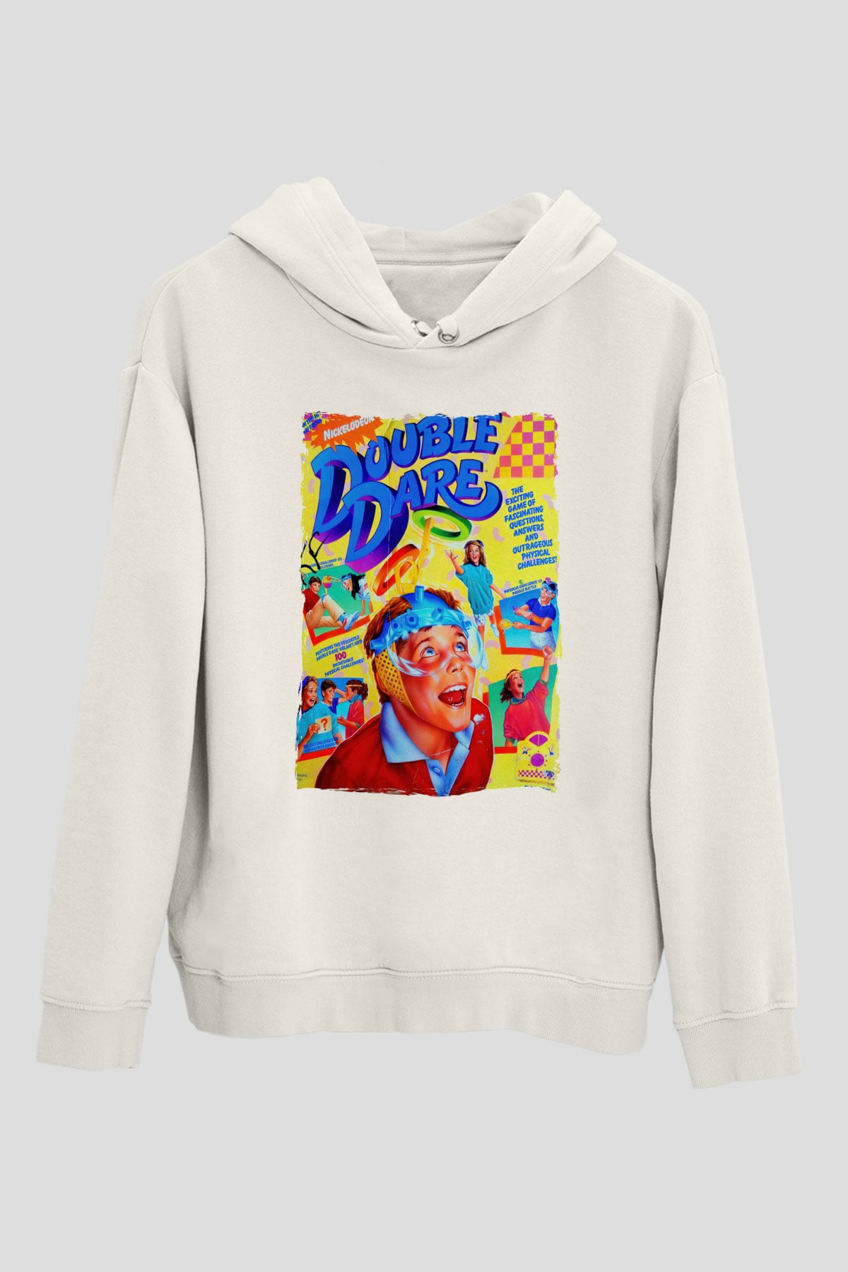 Double Dare Beyaz Unisex Hoodie