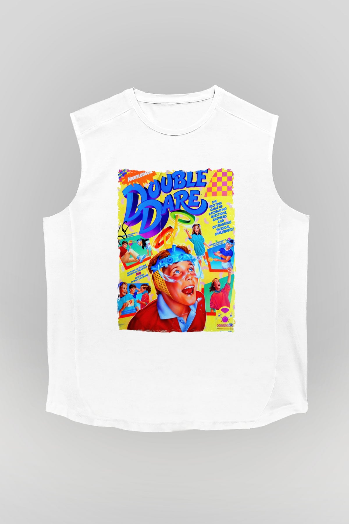 Double Dare Beyaz Unisex  Kolsuz Tişört