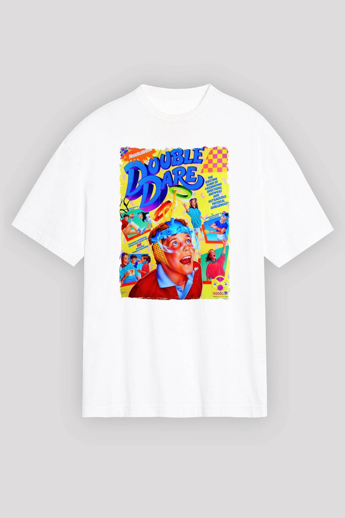 Double Dare Beyaz Oversize Tişört