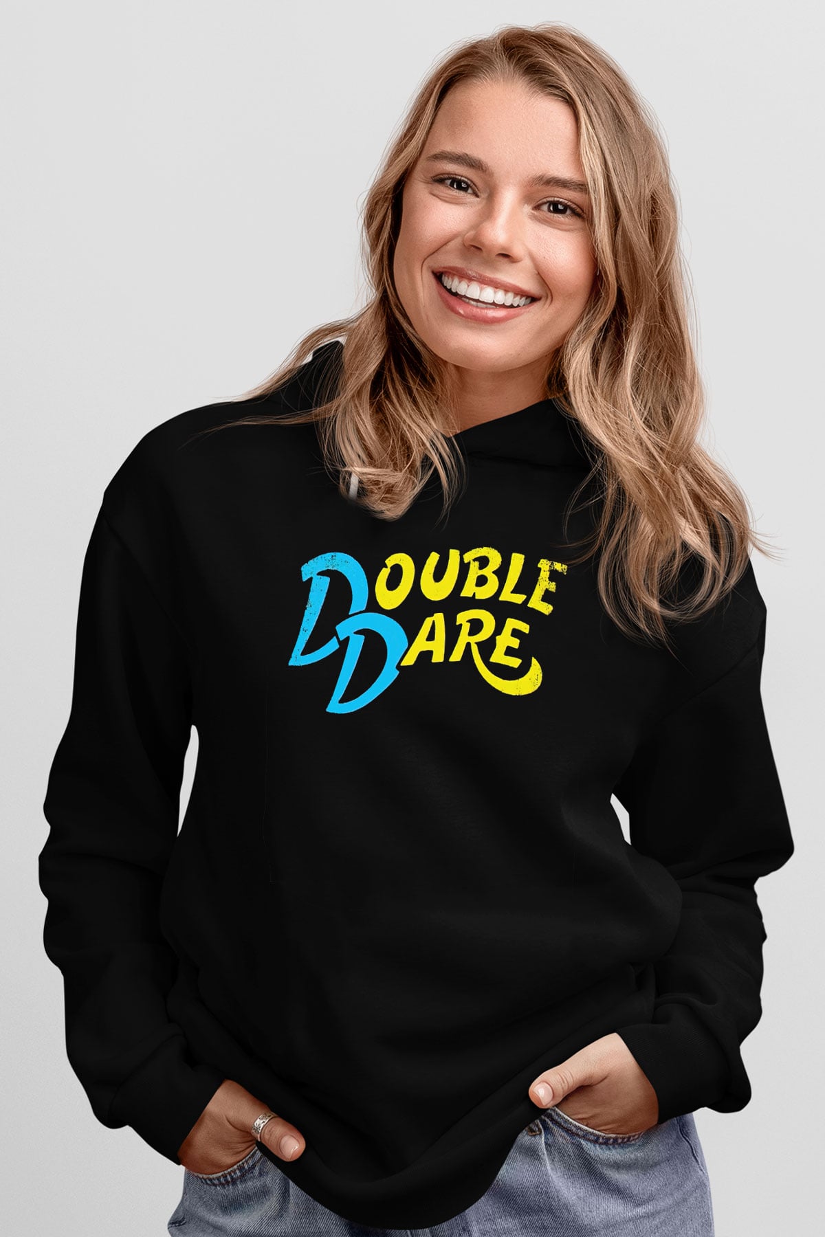 Double Dare Siyah Unisex Hoodie