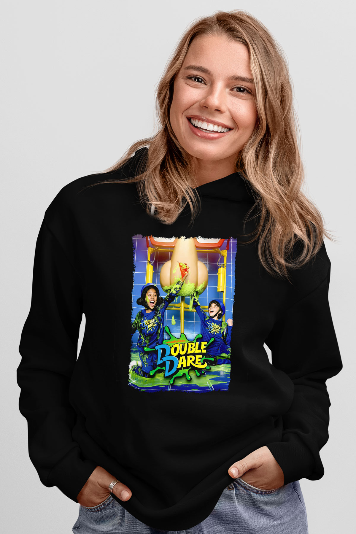 Double Dare Siyah Unisex Hoodie