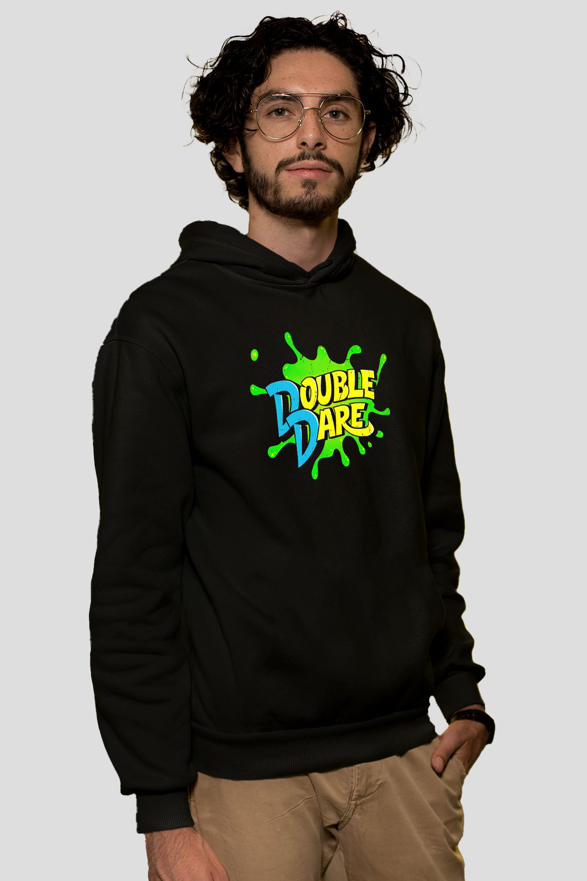 Double Dare Siyah Unisex Hoodie