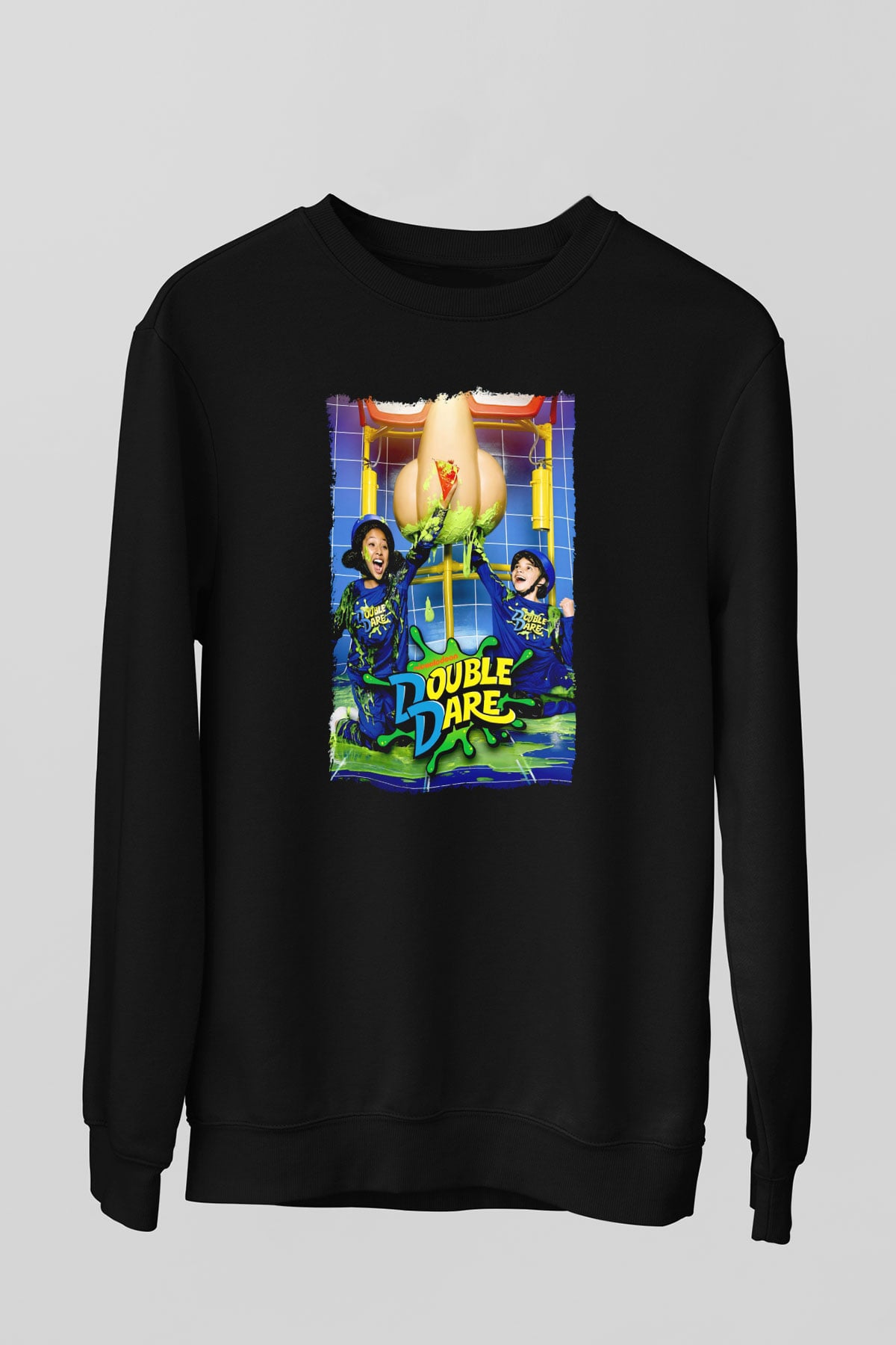 Double Dare Siyah Unisex  Sweatshirt