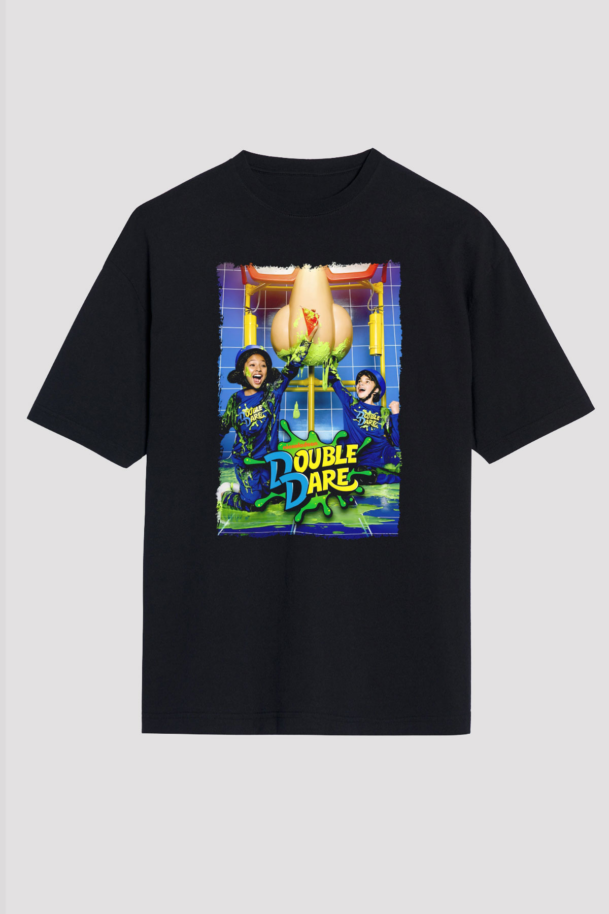 Double Dare Siyah Oversize Tişört