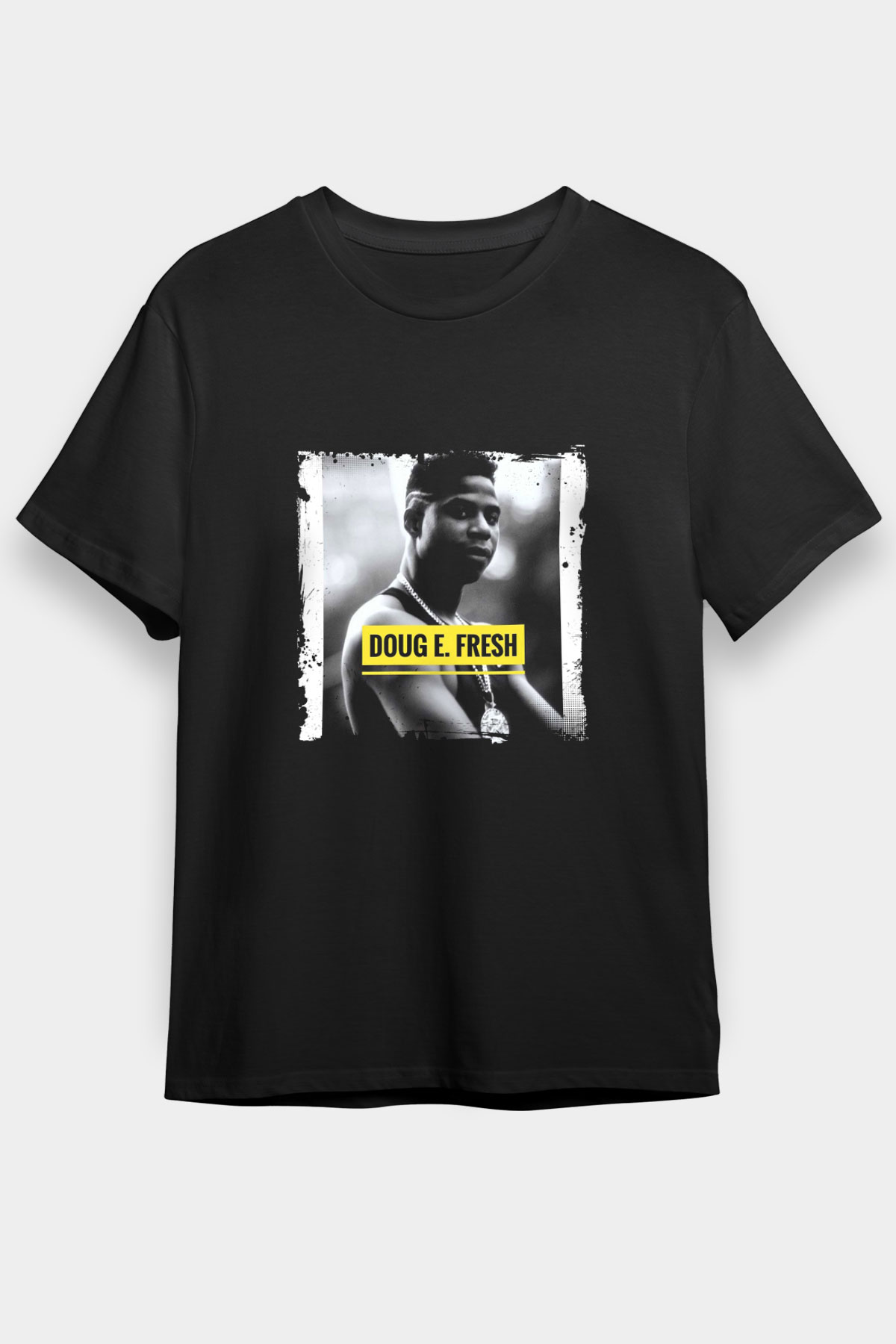 Doug E. Fresh Baskılı Unisex Siyah Tişört
