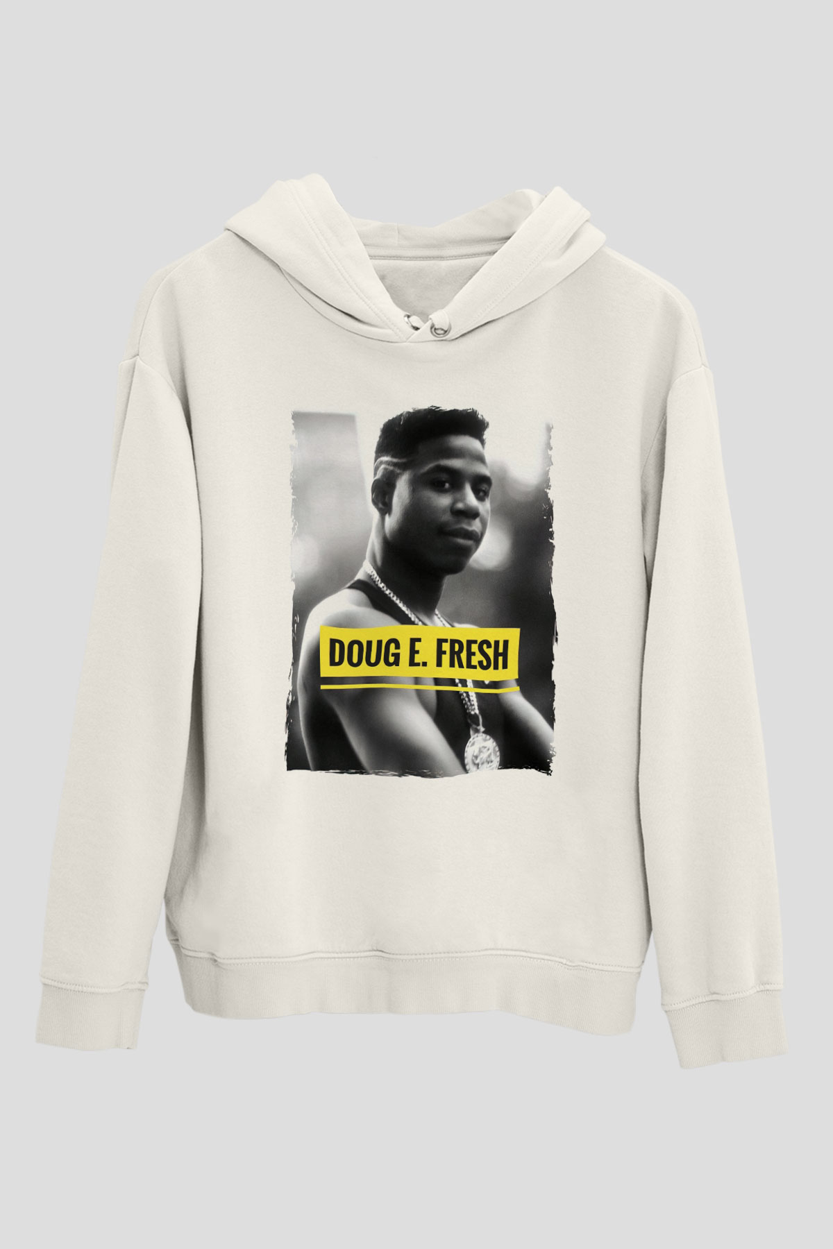 Doug E. Fresh Beyaz Unisex Kapüşonlu Sweatshirt