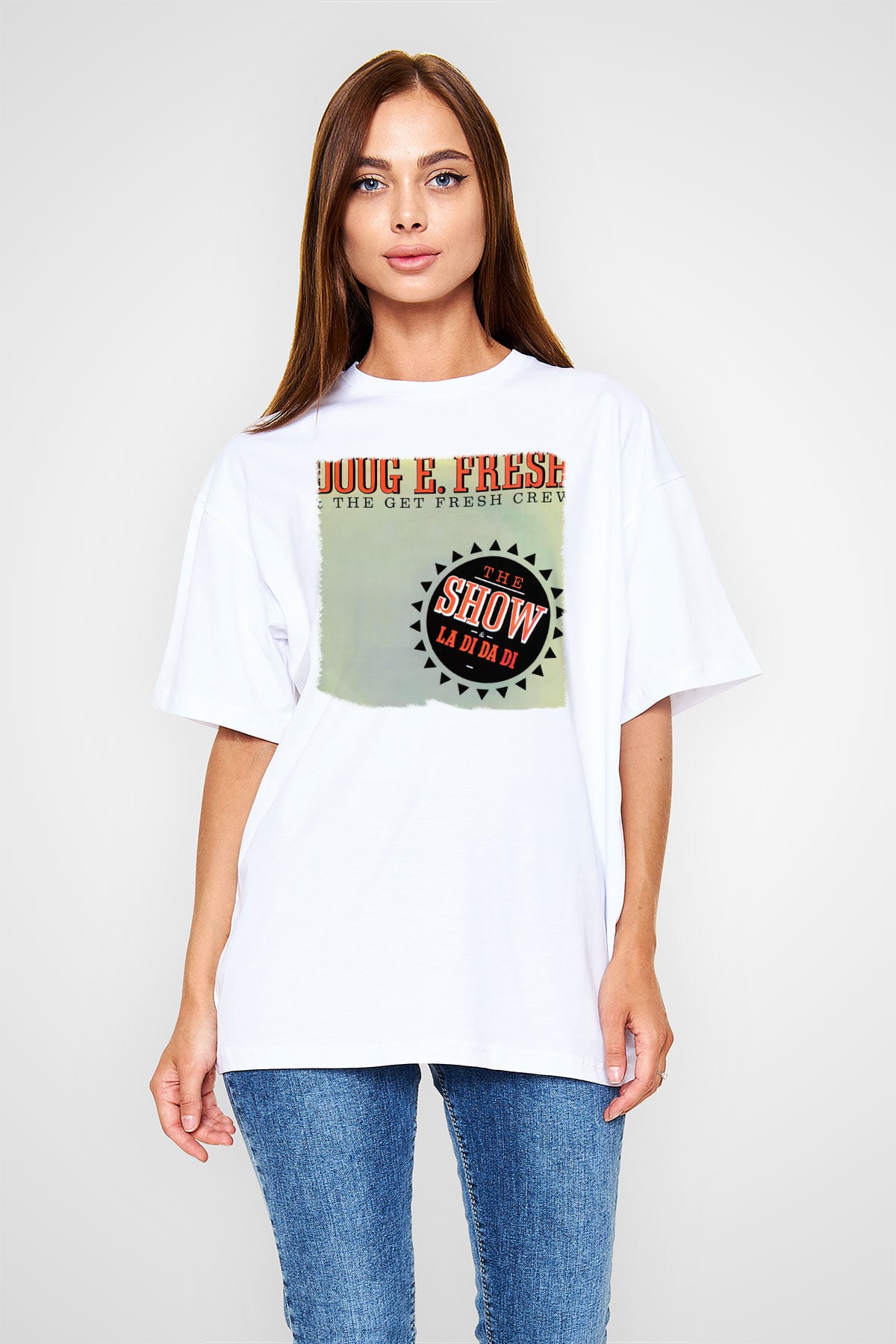 Doug E. Fresh Beyaz Unisex Oversize Tişört T-Shirt