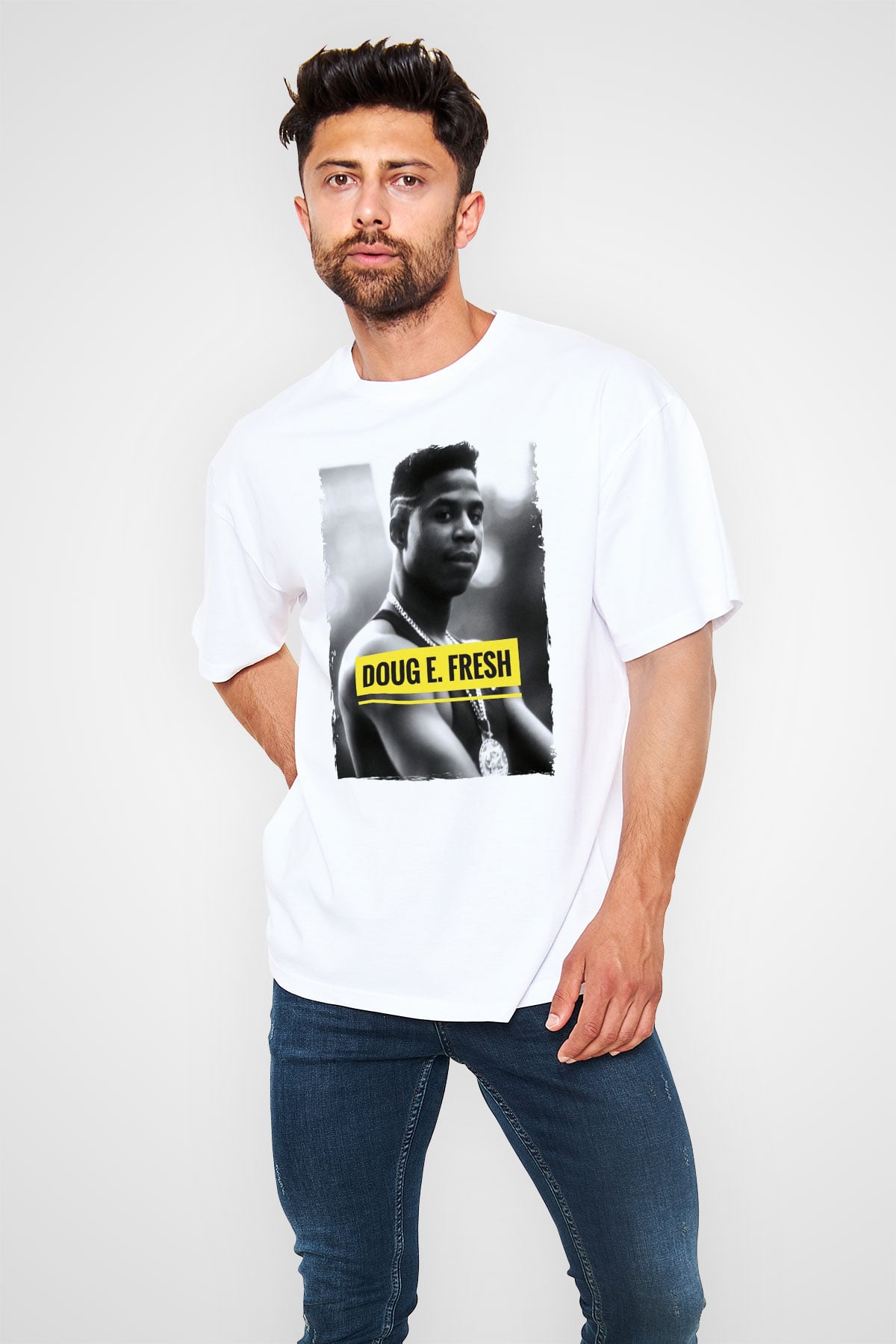 Doug E. Fresh Beyaz Unisex Tişört T-Shirt - TişörtFabrikası