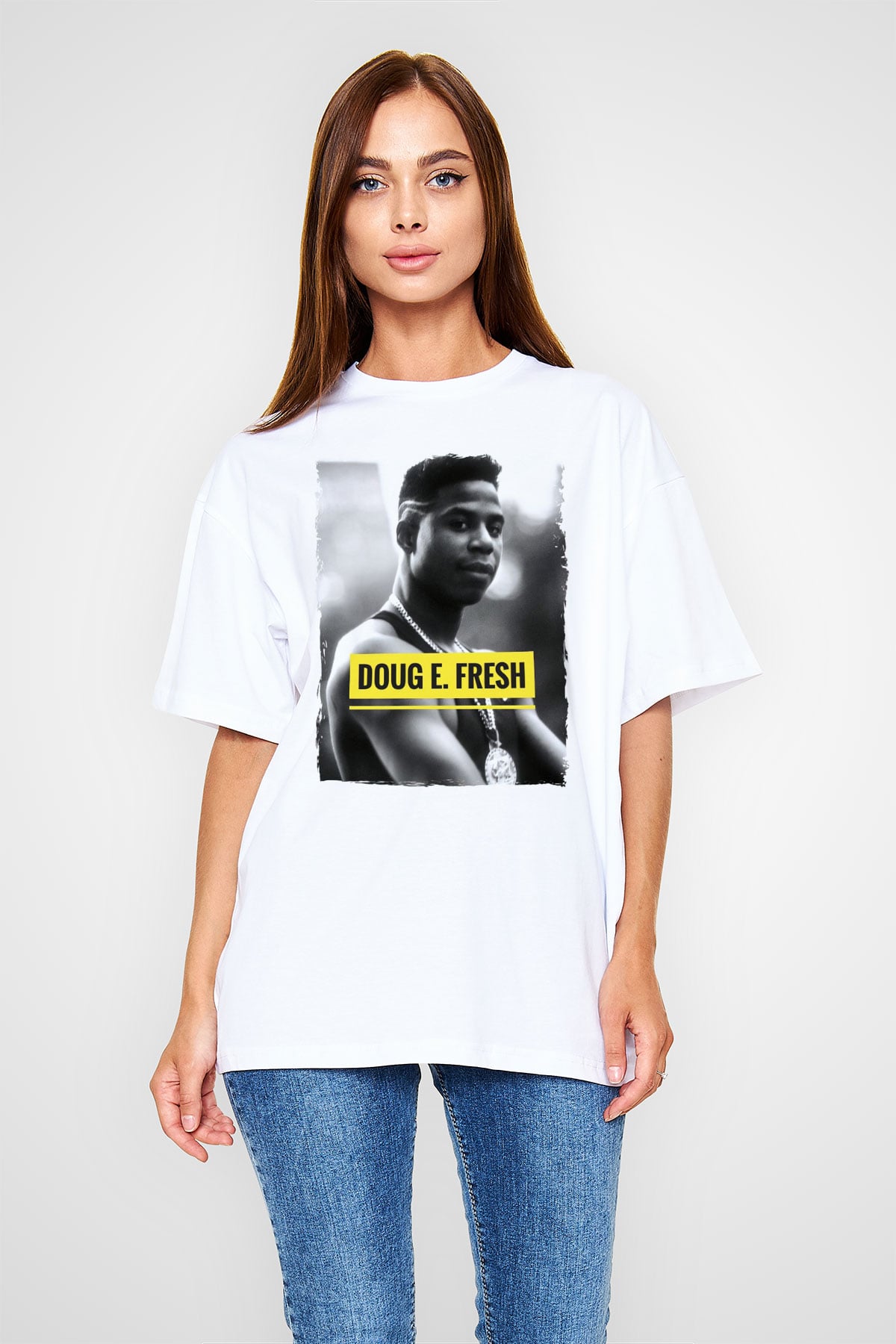 Doug E. Fresh Beyaz Unisex Tişört T-Shirt - TişörtFabrikası