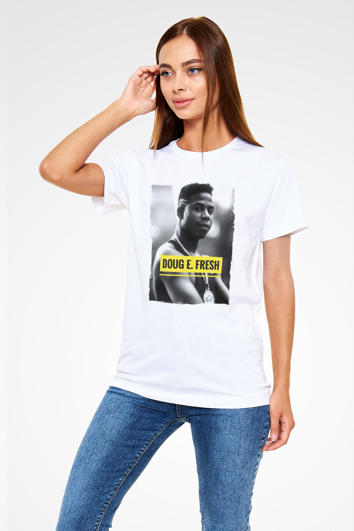 Doug E. Fresh Beyaz Unisex Tişört T-Shirt - TişörtFabrikası