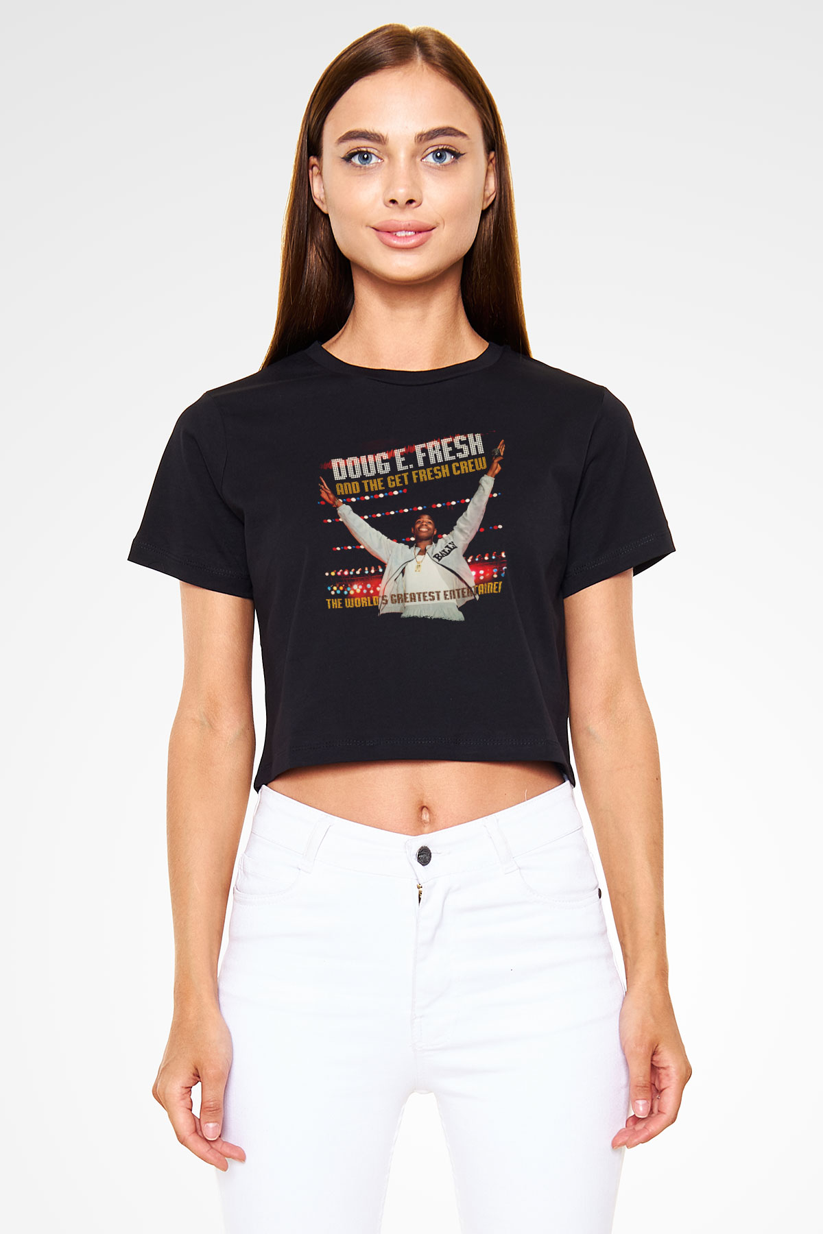 Doug E. Fresh Siyah  Crop Top Tişört