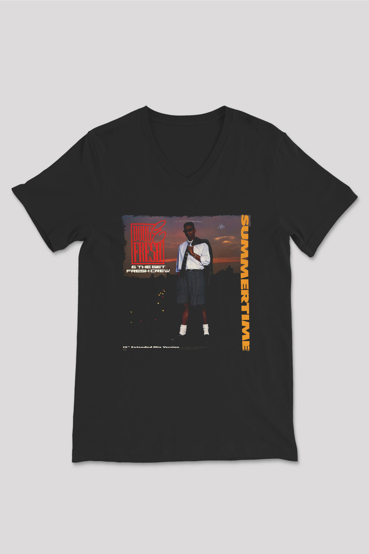 Doug E. Fresh Siyah Unisex V Yaka Tişört