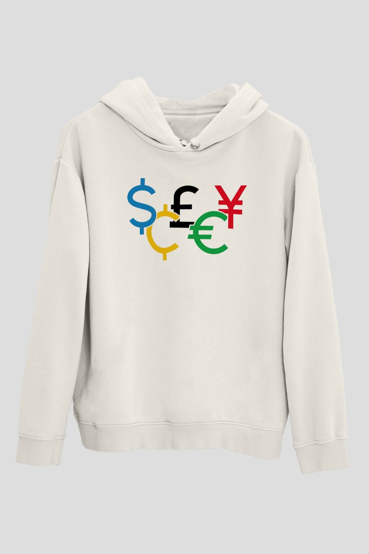 Dövizci Beyaz Unisex Kapüşonlu Sweatshirt