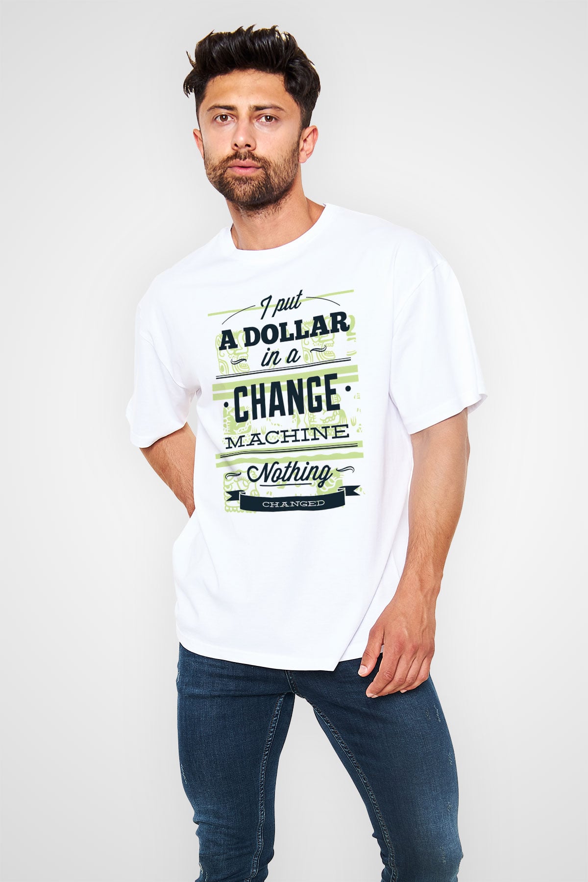 Dövizci Beyaz Oversize Tişört Oversize T-shirt - TişörtFabrikası