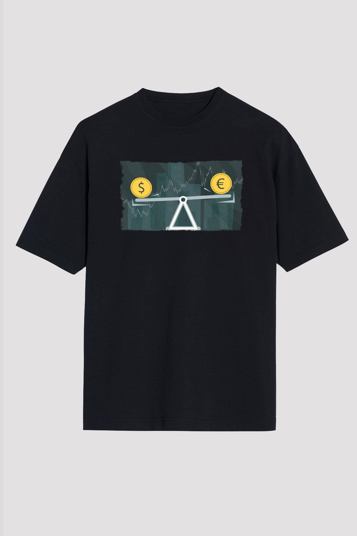 Dövizci Siyah Oversize Tişört Oversize T-shirt - TişörtFabrikası
