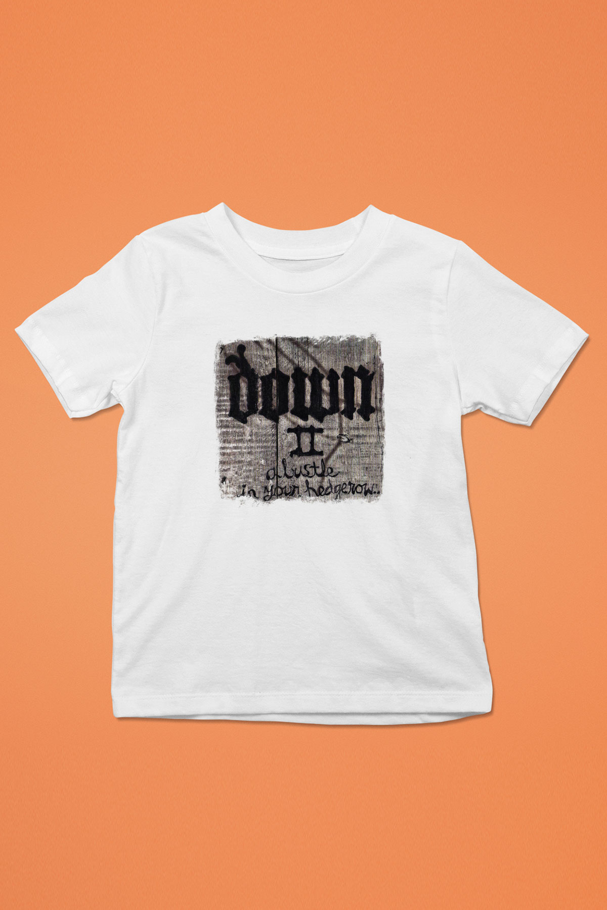 Down Baskılı Unisex Beyaz Çocuk Tişört